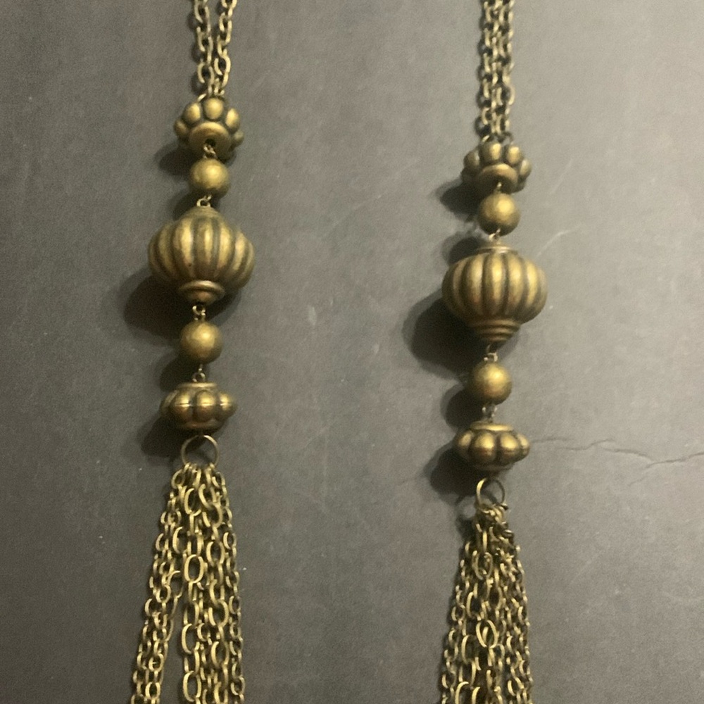 Antique Gold 36 in statement layering chain necklace